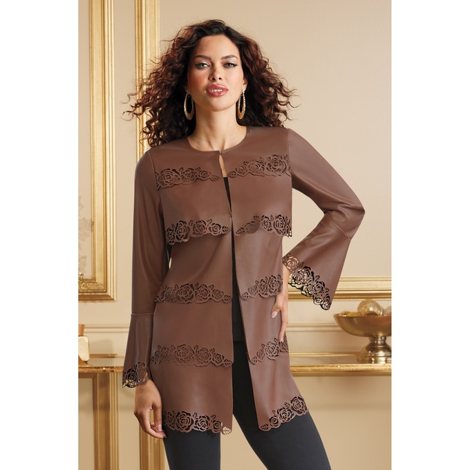 Ilene Faux-Leather Jacket, , large