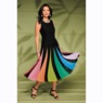 Raynbow Multi-Colored Godet Fit-and-Flare Dress, , large