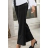 Wide-Leg Pinstripe Trouser for Women with Contrasting Hem Band, , large