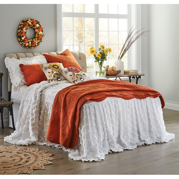 Angelica Ruffle Chenille Bedspread, , large