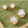 14K Gold 2-Pair Simple Diamond-Stud Earrings, , large