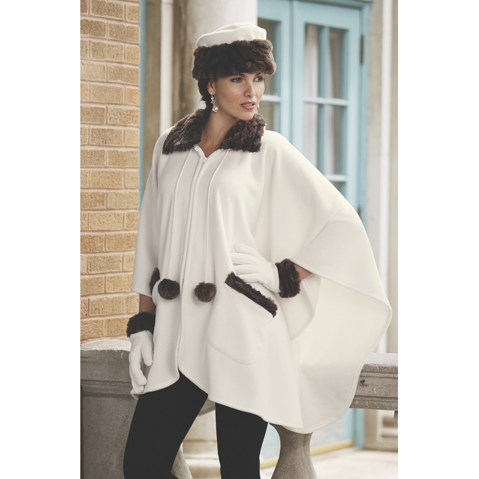 payment v bill Midnight White Set Winter and Cape,  Velvet  Hat Gloves