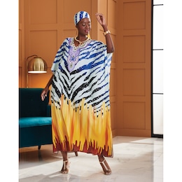 Latrice Long Caftan And Headwrap, , large