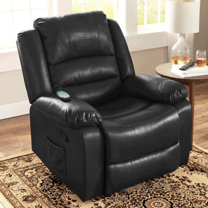 Overstuffed Recliner with Massage, , large