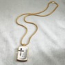 Men's Christian Through-the-Storm Pendant with Crystals & Cross Cutout, , large