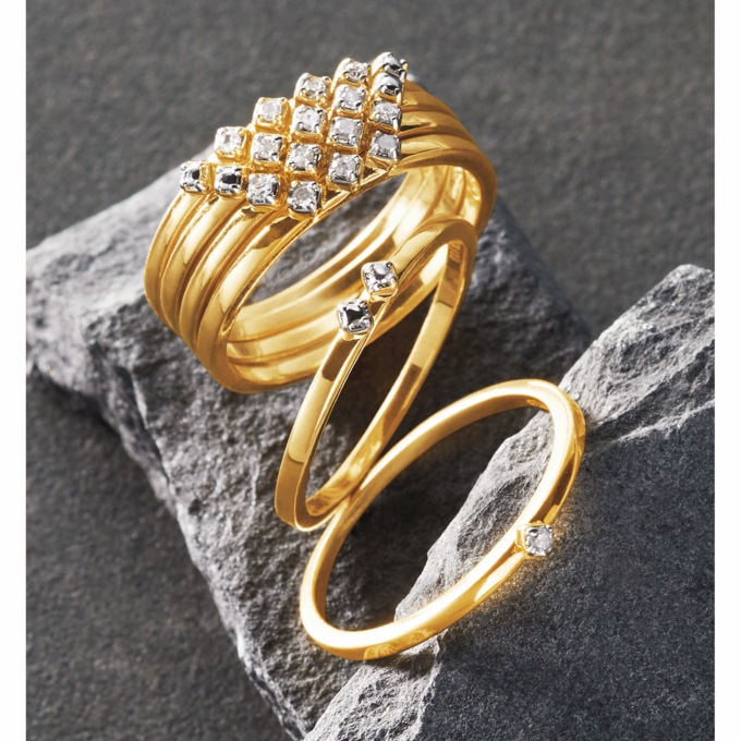 Diamond Stack 6-Piece Ring Set, , large