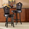 High-Back Swivel Bar or Counter Stool with Nailhead Trim, , large