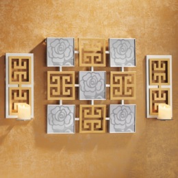 Grecian Roses Wall Mirror and Sconce, , large