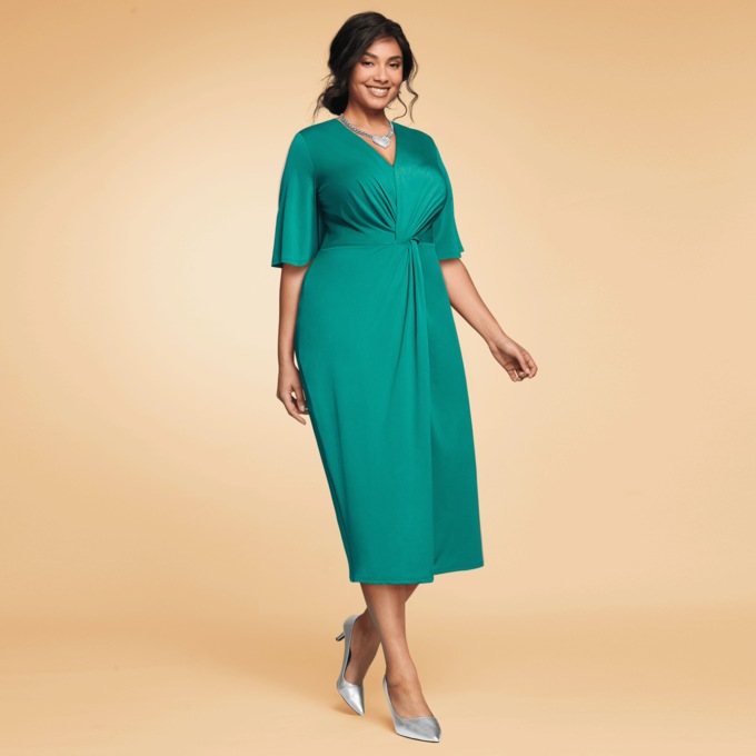 Leticia Twist-Front Sheath Dress, , large