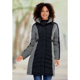 Snowfall Pattern Puffer Parka, Black, large