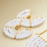 Faux Pearl Round Rows Earrings, , large