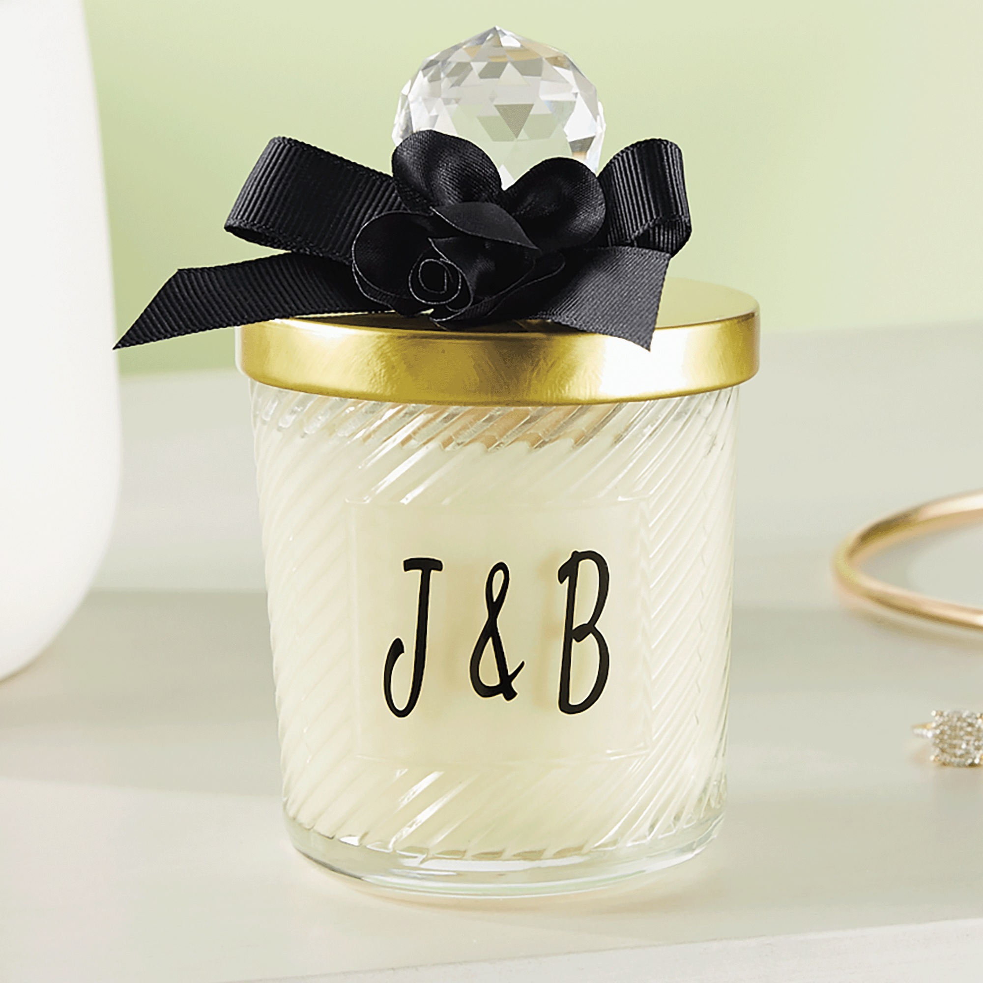 Personalized Faceted Filled Candle, , large