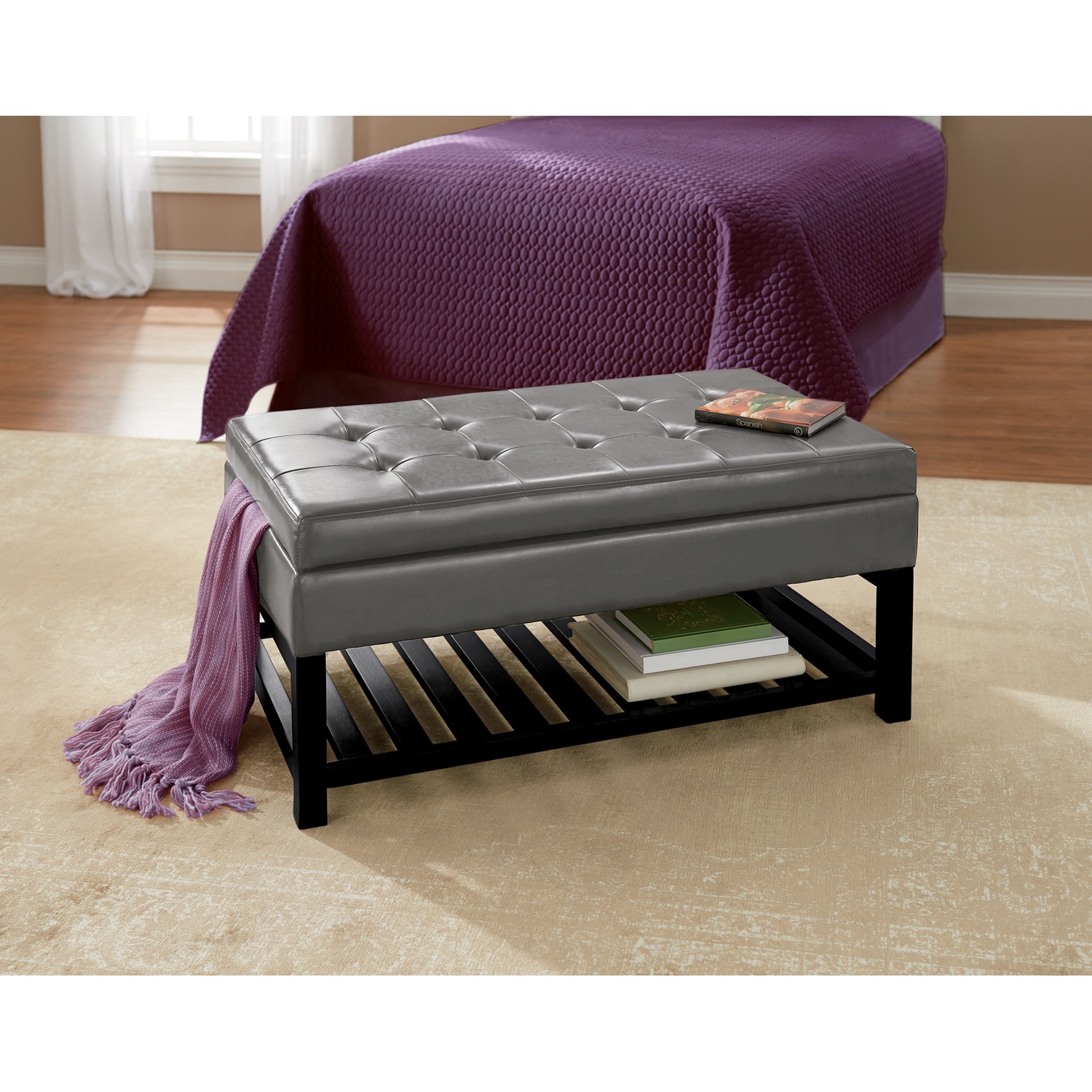 Hudson Storage Bench Midnight Velvet