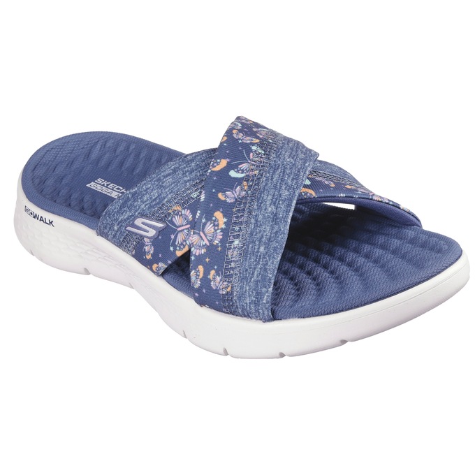 Skechers Womens' GO WALK Flex Butterfly Bliss Slide, Navy, large