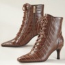 Croco Lace-Up Bootie, , large