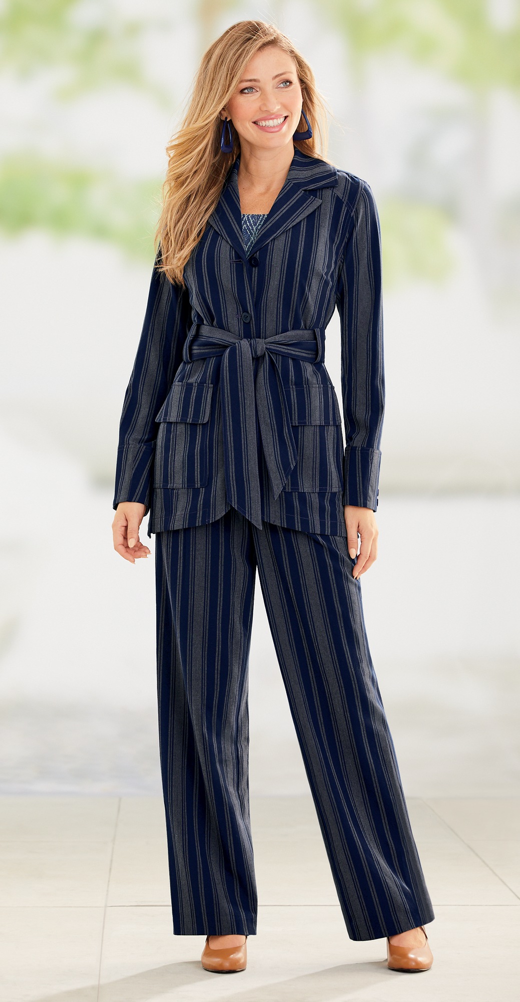 Vreeland Striped Pant Suit | Midnight 