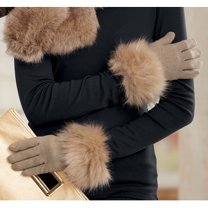 Monroe Faux-Fur Gloves, , large