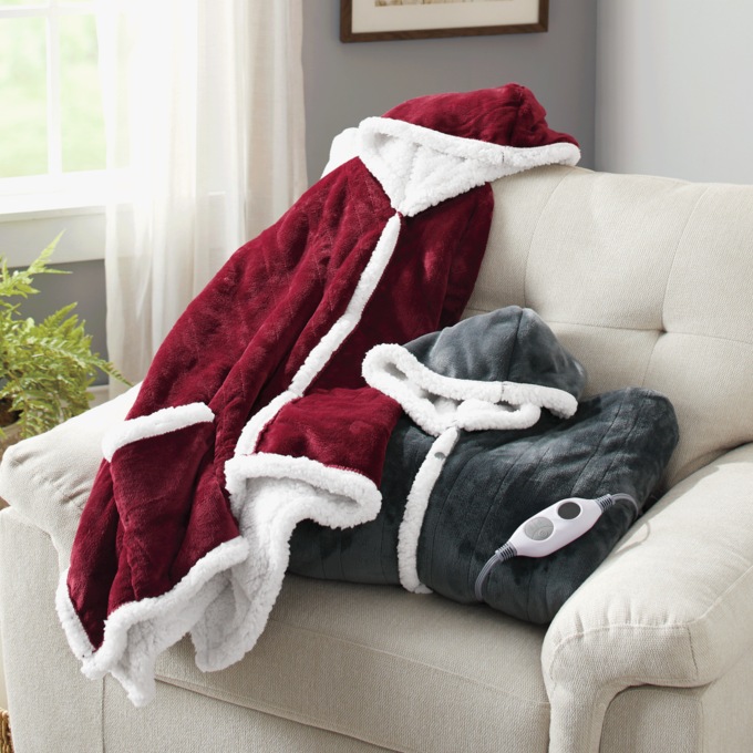 Westinghouse Heated Flannel Sherpa Wrap Throw, , large