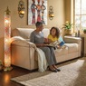 Super Plush Convertible Sofa Bed with Storage, Tan, large