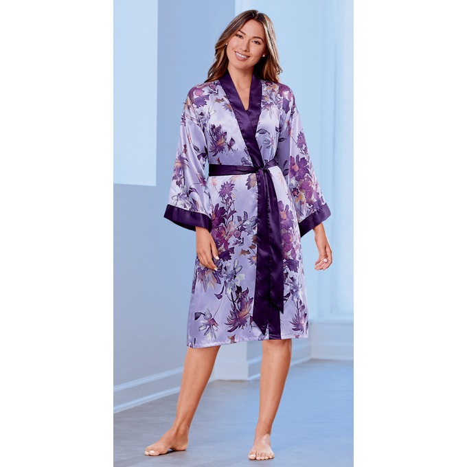 Watercolor Floral Robe and Gown Set, , large