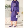 Brigette 3-Piece Women's Skirt Set with Satin Bow, Sash Detail and Tank Top, Vibrant Violet, large