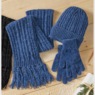 Fringe Scarf, Hat & Glove Set, , large
