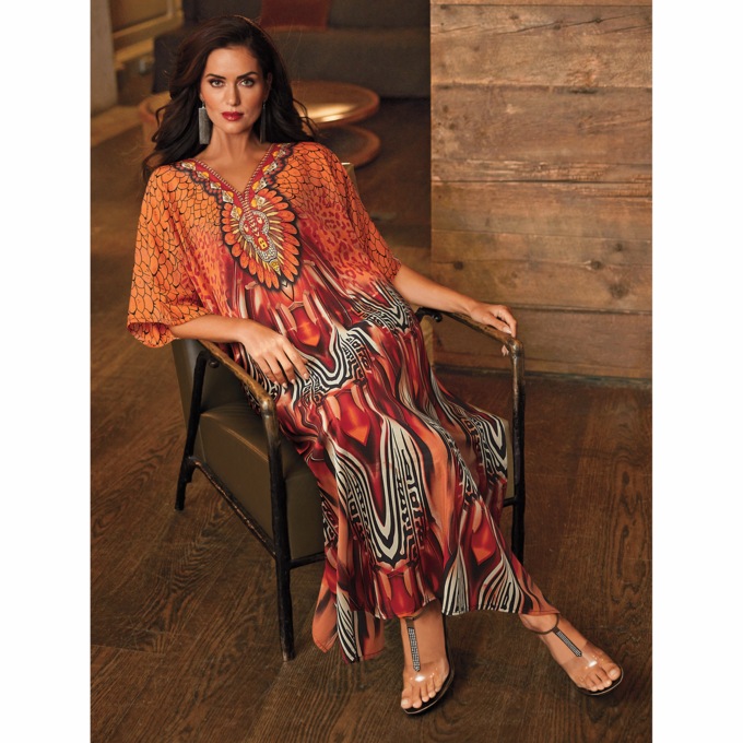 Zedra Long Caftan, , large