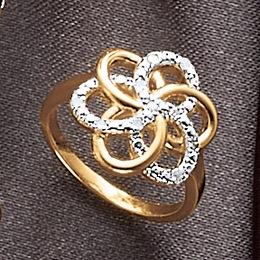 Diamond Interlocking Circles Ring, , large