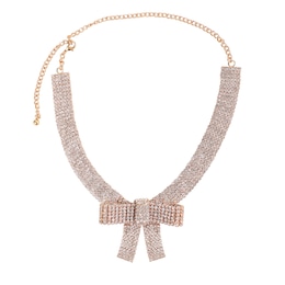 Coquette Crystal Bow Necklace, , large