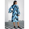 Rilette Faux-Jacket Illusion Dress with Geometric Print and Bell Sleeves, , large