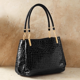 Patent Croco Satchel, , large