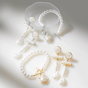 Faux-Pearl Toggle Bracelet &amp; Drop Earrings - Buy Both and Save, , large