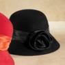 Floral Bow Wool Fedora, , large