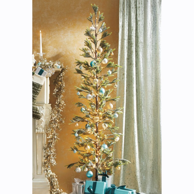6.5 Foot Pre-Lit Glitter Tree, , large