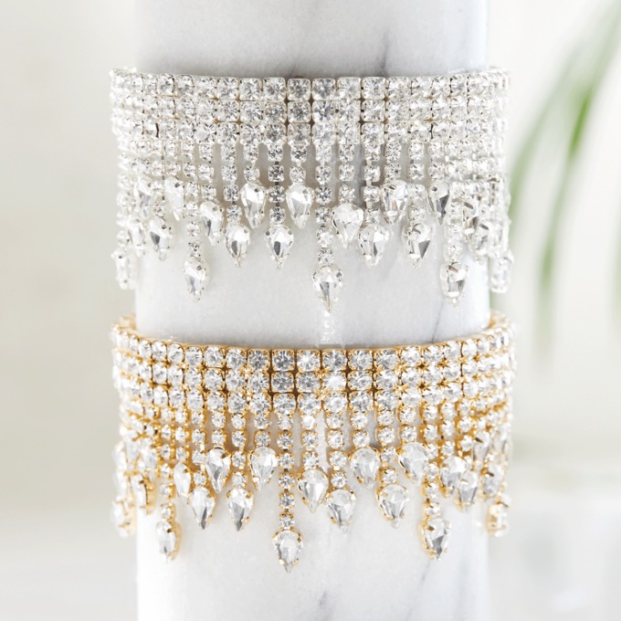 Crystal Pavé Pear-Drop Bracelet, , large