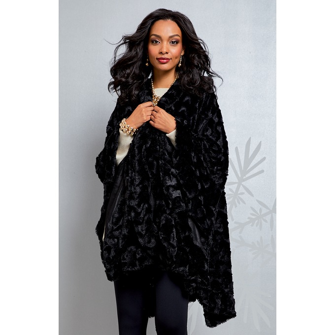 Ruffle Wrap, Black, large