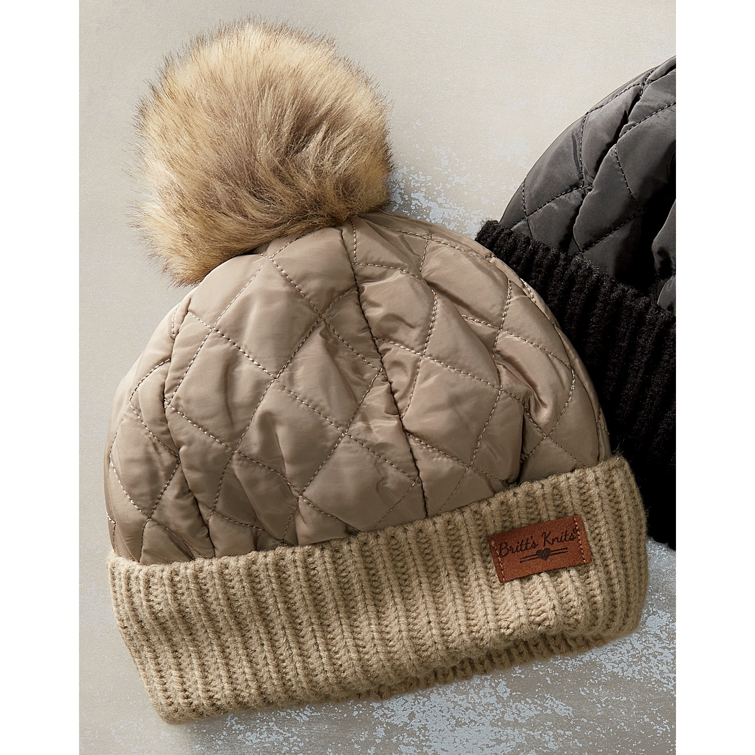 Britt’s Knits Quilted Puffer Beanie Midnight Velvet
