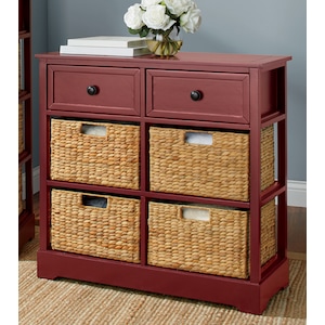 Admiral 4-Basket Storage Cabinet, Red, large