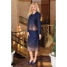Ombr&eacute; Sequin Stretch-Denim 2-Piece Midi Jacket Dress, , large