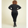 Dannie Keyhole Sweater Dress, Black, large