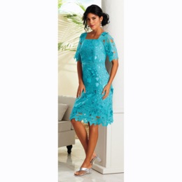 Appliqu&eacute; Lace Dress, , large