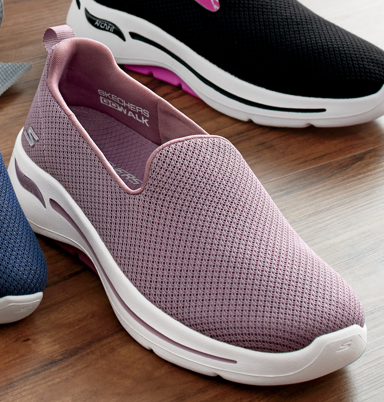 skechers velvet slip on