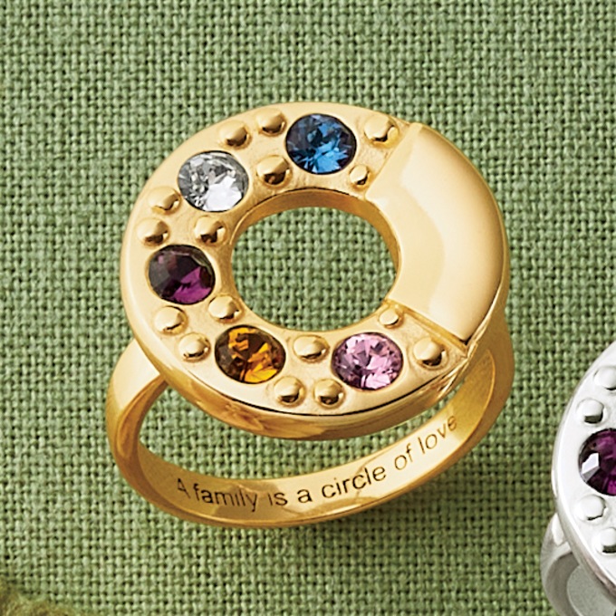 Personalized Birthstone Family Ring, , large