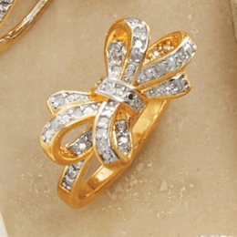 Diamond Fancy Bow Ring, , large
