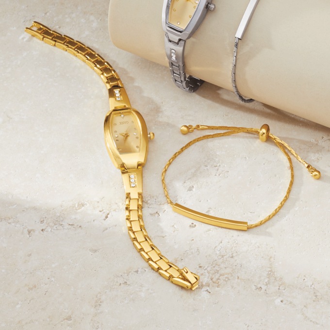 Oblong Watch & Bracelet Set, , large