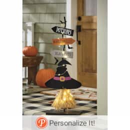 Witch’s Broom Halloween Sign, , large