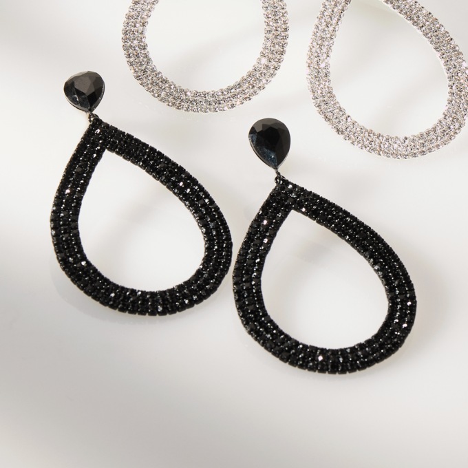 Crystal Teardrop Earrings, , large