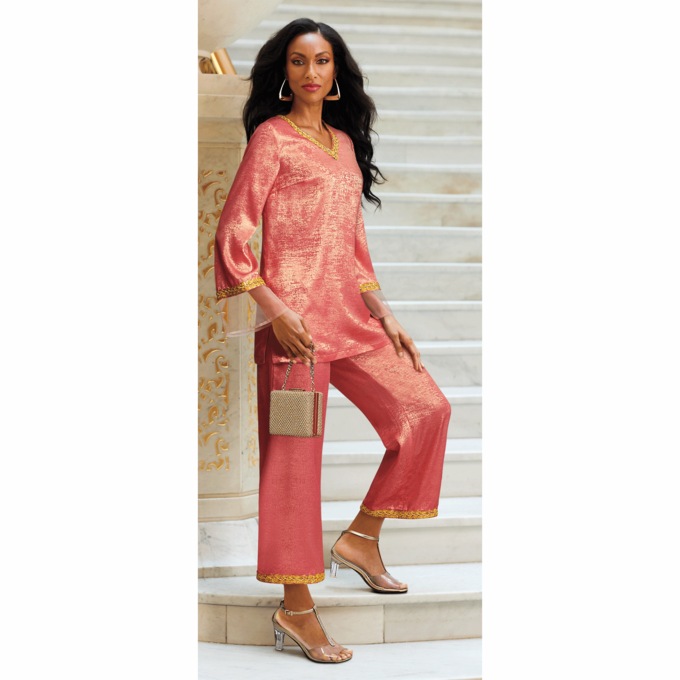 Sequin-Trim Pant Set, , large