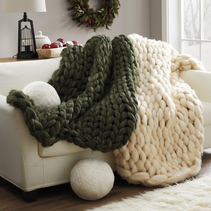 Super Chunky Knit Throw, , large