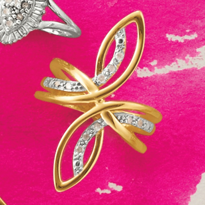 Diamond Twist Ring, , large